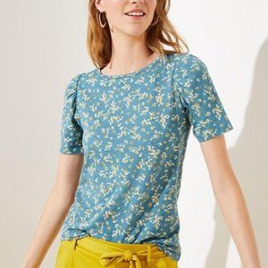 LOFT Floral Vintage Puff Sleeve Tee